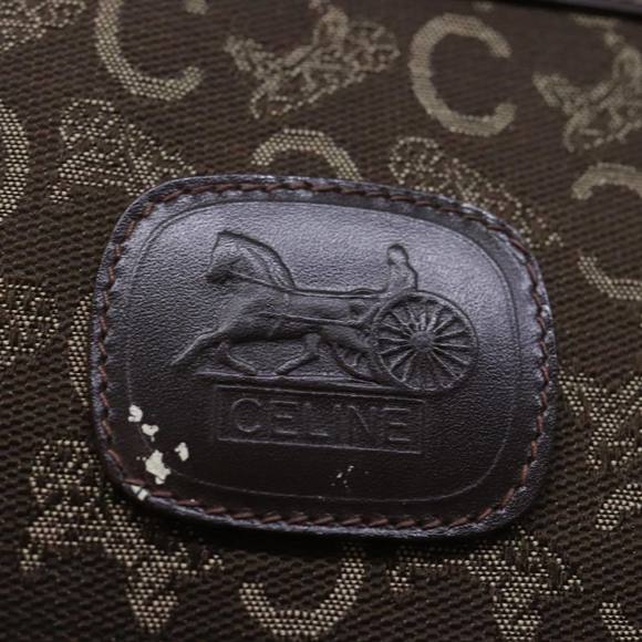 CELINE C Macadam Canvas Clutch Bag Brown Auth bs13749 - Picture 9 of 16